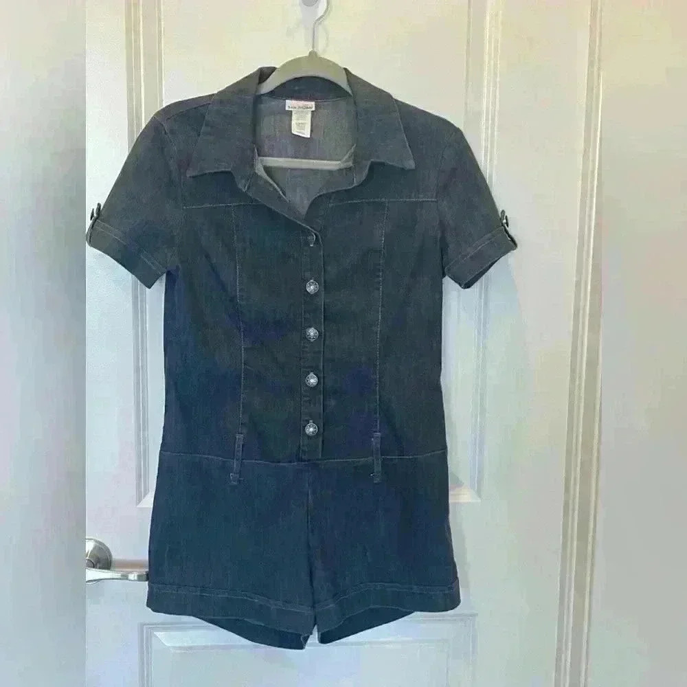 San Julian denim button front jumpsuit Large